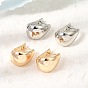 Brass Hoop Earrings for Women, Oval