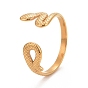 Ion Plating(IP)304 Stainless Steel Snake Wrap Open Cuff Ring for Women