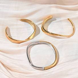 304 браслеты из нержавеющей стали, широкие браслеты для женщин