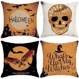 Halloween Throw Pillow Cover Holiday Skull Print Car Sofa Cushion Pillow Cover
