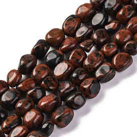 Natural Mahogany Obsidian Beads Strands, Nuggets, Tumbled Stone