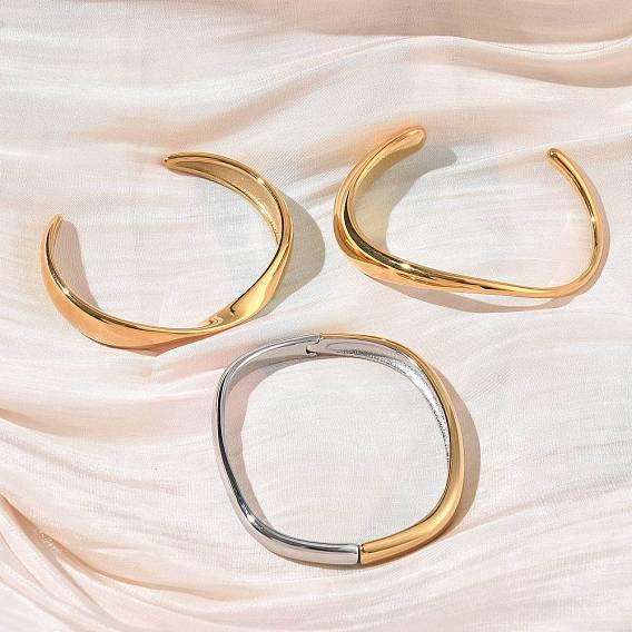 304 браслеты из нержавеющей стали, широкие браслеты для женщин