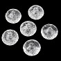 Perles acryliques transparentes craquelées, plat rond, facette