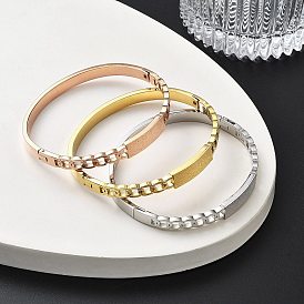 304 женские шарнирные браслеты из нержавеющей стали, матовые, прямоугольные