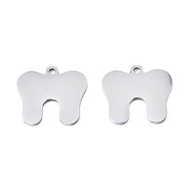 Ion Plating(IP) 201 Stainless Steel Pendants, Laser Cut, Tooth