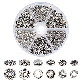 300 шт. 6 стили 304 разделительные бусины из нержавеющей стали и сплава