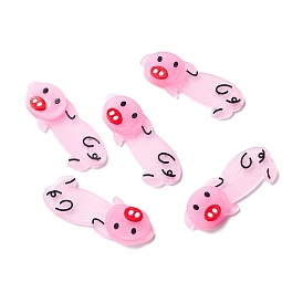 Luminous PVC Cabochons, for Hair Accessories, Pig