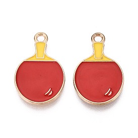 Подвески из сплава и эмали, подвески-ракетки для настольного тенниса, золотые