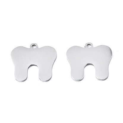 Ion Plating(IP) 201 Stainless Steel Pendants, Laser Cut, Tooth