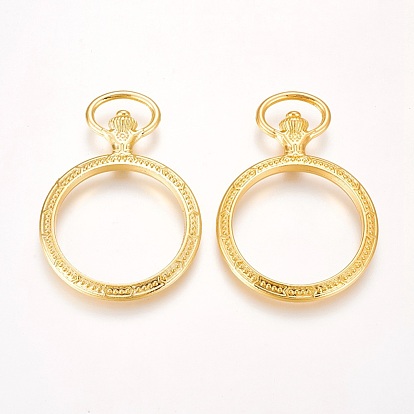 Alloy Open Back Bezel Pendants, For DIY UV Resin, Epoxy Resin, Pressed Flower Jewelry, Ring
