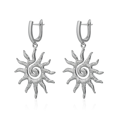 Серьги-кольца из сплава и пластика CCB, солнце