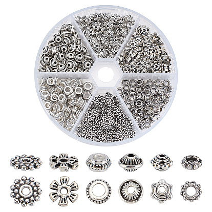 300 шт. 6 стили 304 разделительные бусины из нержавеющей стали и сплава