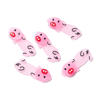Luminous PVC Cabochons, for Hair Accessories, Pig