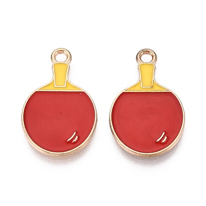 Подвески из сплава и эмали, подвески-ракетки для настольного тенниса, золотые