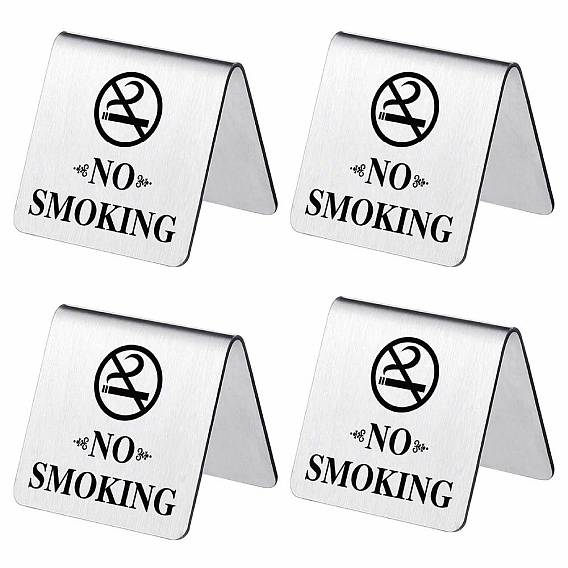 4шт. стол из нержавеющей стали для отеля или ресторана, табличка «Курение запрещено»