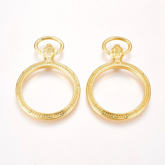 Alloy Open Back Bezel Pendants, For DIY UV Resin, Epoxy Resin, Pressed Flower Jewelry, Ring