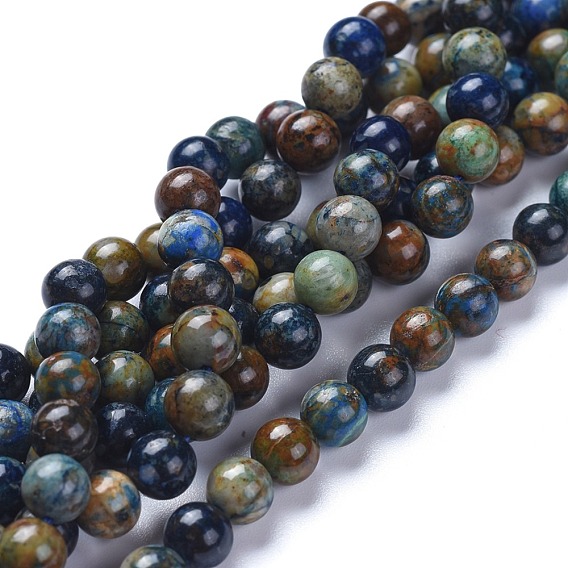 Natural Chrysocolla Beads Strands, Round, Rouond