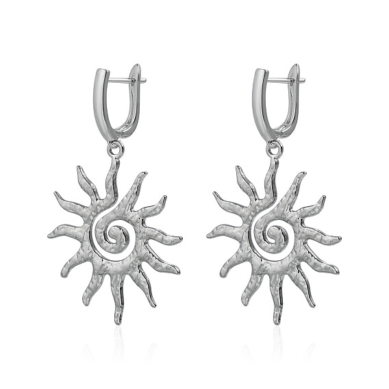 Серьги-кольца из сплава и пластика CCB, солнце