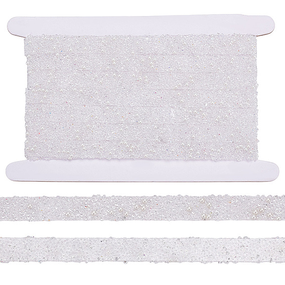 1 рулонные синтетические стразы с пластиковой отделкой в виде бусин, имитирующих жемчуг, лента для горячей фиксации с клейкой основой, для поделок искусства, шитье