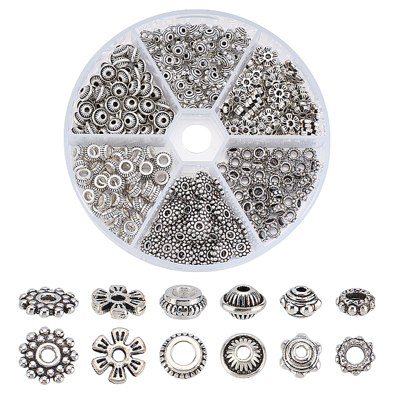 300 шт. 6 стили 304 разделительные бусины из нержавеющей стали и сплава