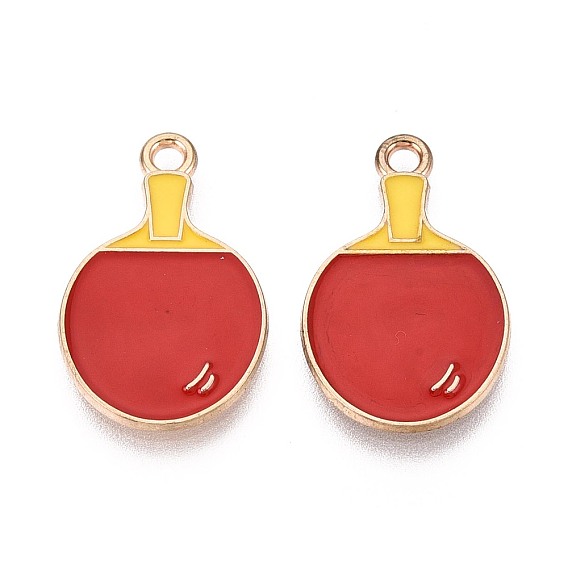 Подвески из сплава и эмали, подвески-ракетки для настольного тенниса, золотые