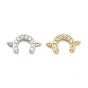Подвески-подковы из латуни с микропаве из прозрачного кубического циркония, долговечный, стойки покрытие, без свинца и без кадмия, ионное покрытие (ip)