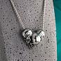 Halloween Alloy 3 Skull Pendant Necklaces for Unisex