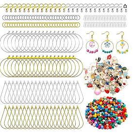 Kit para hacer pendientes colgantes de aleación de esmalte y acrílico (DIY), formas mixtas