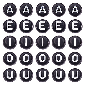 500 шт 5 непрозрачные акриловые бусины в стиле, горизонтальное отверстие, cmешанные буквы, плоско-круглые
