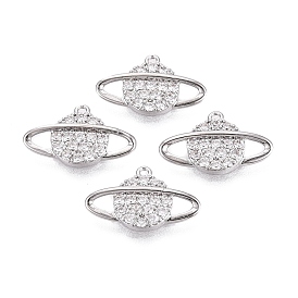 Micro cuivres ouvrent pendentifs zircone cubique, Platine plaqué, charmes de la planète, charmes de l'espace de l'univers