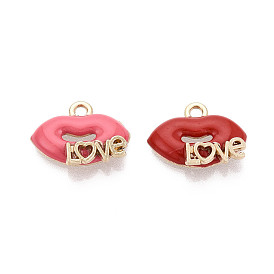 Подвески из эмали и сплава, талисманы любви для губ, золотые, без кадмия, без никеля и без свинца