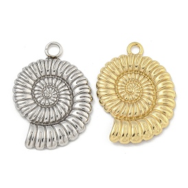 Ion Plating(IP) 304 Stainless Steel Pendants, Snail Shell Charm