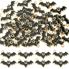 40 шт. подвески из сплава с легким золотым покрытием, с эмалью, летучая мышь