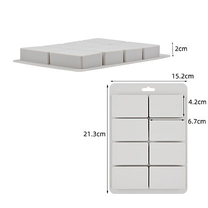 Силиконовые формы для мыла своими руками, для мыловарения своими руками, 8 полости, прямоугольные