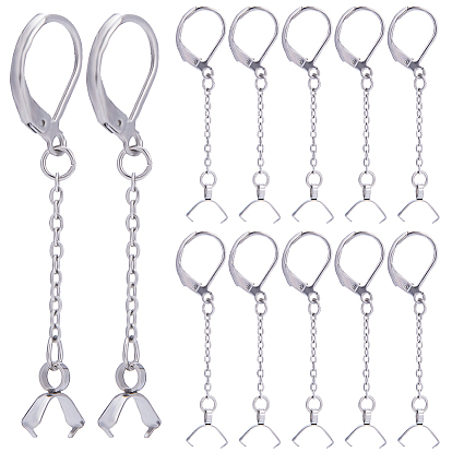 28 шт. 304 серьги с рычагом из нержавеющей стали, ушная проволока с зажимом