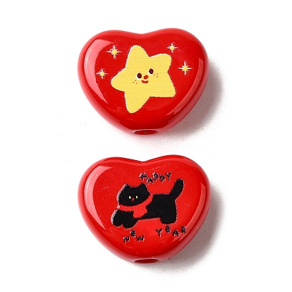 Непрозрачные акриловые бусины с зимней тематикой