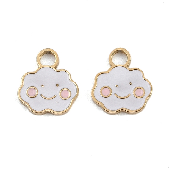 304 подвески из нержавеющей стали, с эмалью, ионное покрытие (ip), облачное очарование, реальный 18 k позолоченный