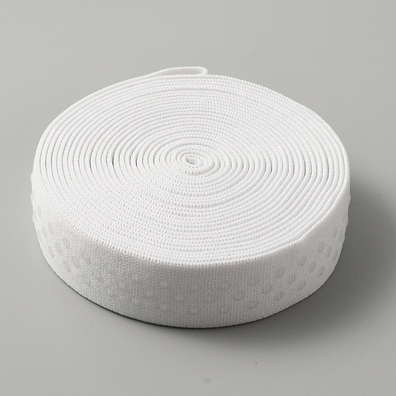 5 Yards Polyester Non-Slip Silicone Elastic Gripper Band for Garment Sewing Project, Flat with Polka Dot