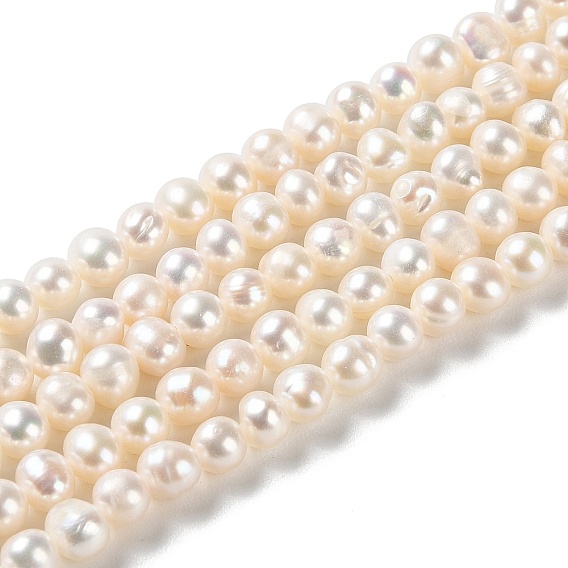 Natural Cultured Freshwater Pearl Beads Strands, Potato, Grade 3A