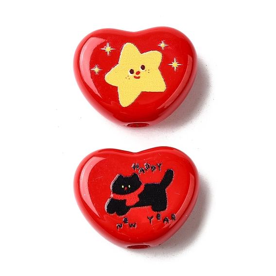 Непрозрачные акриловые бусины с зимней тематикой