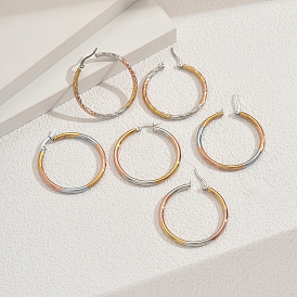 Стильные 201 двухцветные серьги-кольца из нержавеющей стали