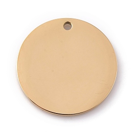 PVD Vacuum Plating 304 Stainless Steel Pendants, Stamping Blank Tag, Laser Cut, Flat Round