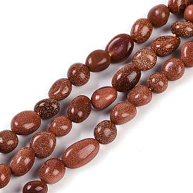 Synthetic Goldstone Beads Strands, Nuggets, Tumbled Stone