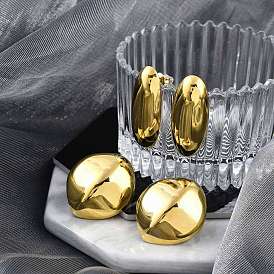 304 серьги-гвоздики из нержавеющей стали для женщин, золотые