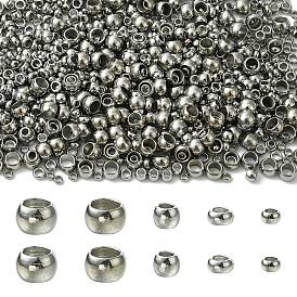1256шт. обжимные бусины из нержавеющей стали, рондель