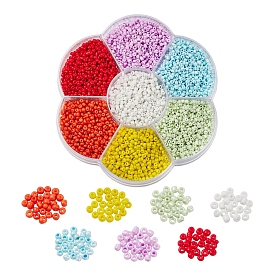 4200Pcs 7 Colors Round Baking Paint Glass Seed Beads