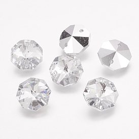 Соединители стеклянные ссылки, граненые, для люстры призматическая цепочка из бусин, украшение ювелирных изделий своими руками, восьмиугольник