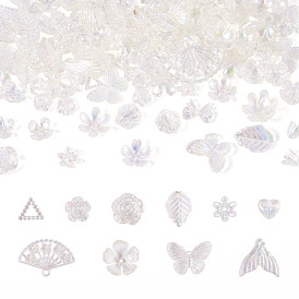 182 шт. 100 г прозрачные акриловые бусины, с покрытием AB цвета, разнообразные