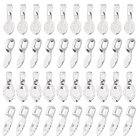 40 шт. 2 стильные латунные и сплавные дужки, приклеиваемые плоские держатели для изготовления подвесок, овал/лист