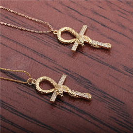 Customizable Cross Snake Chain Necklace for Men and Women